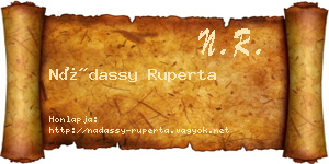 Nádassy Ruperta névjegykártya